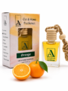 AVLOAN Orange Car & Home Air Freshener - Long Lasting Citrus Aroma Perfume with Wooden Diffuser Bottle